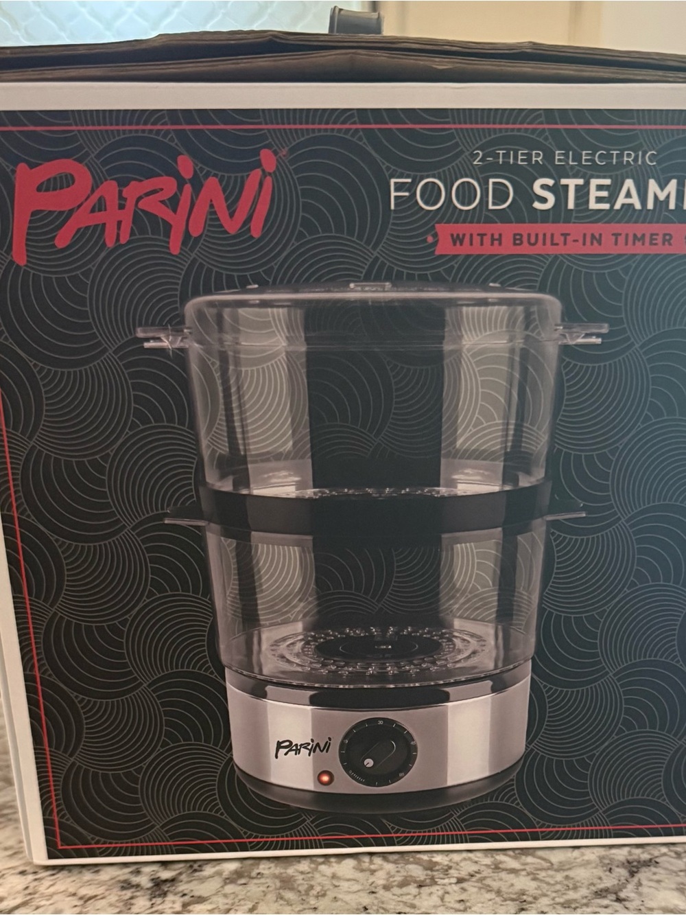 Parini 2-Tier Electric Food Steamer — Clear and Black